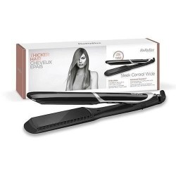 Lisseur Sleek Control Wide Babyliss ST397E - avec plaques tourmaline céramique - peigne amovible pour les cheveux longs et épa