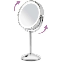 Miroir - BABYLISS 9436E - Rotatif 2 faces - 19 cm de diametre - Eclairage ambiant doux