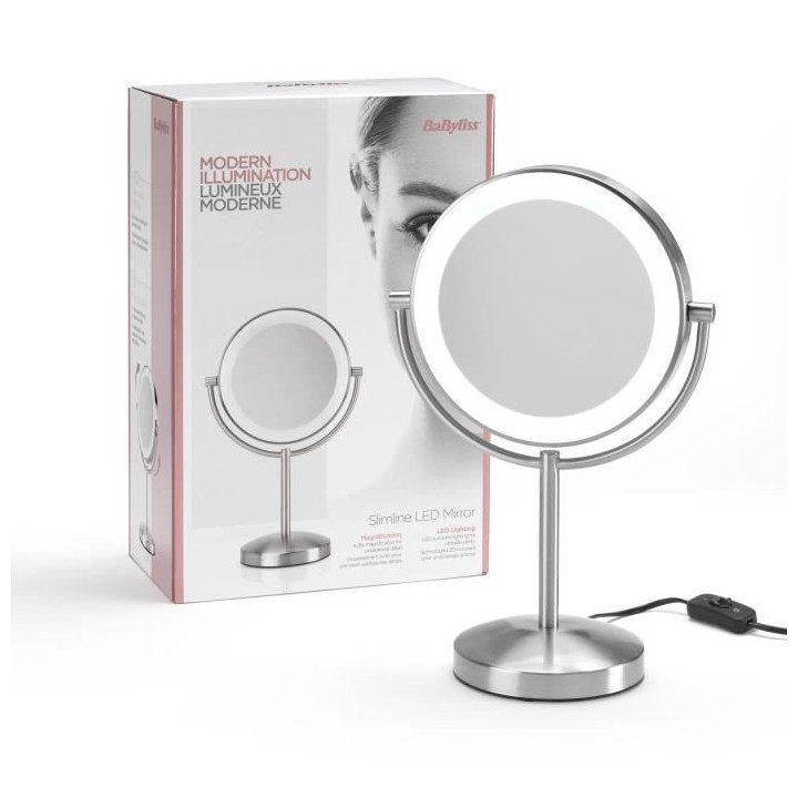 Miroir Slimline Led a deux faces Babyliss 9437E