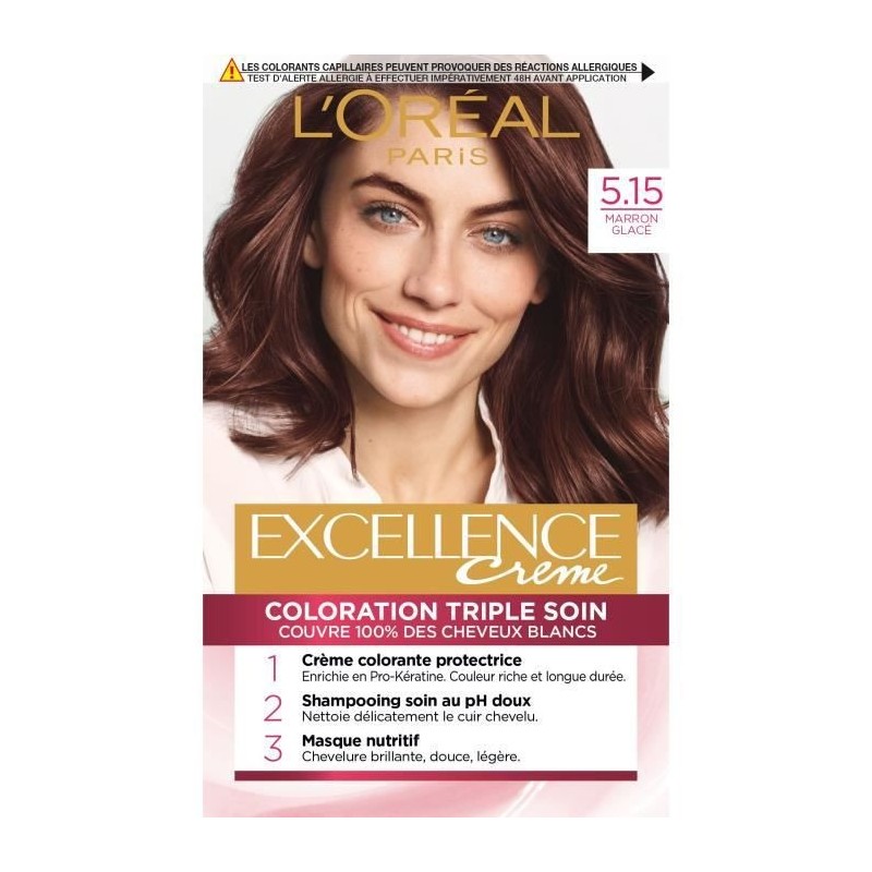 Coloration permanente Excellence L'OREAL PARIS - Creme Marron Glacé 5.15