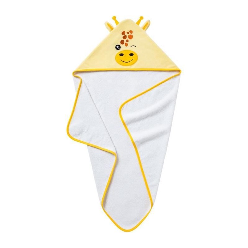 Cape de bain BABYCALIN GIRAFE - Des la naissance - Velours/Coton - 75 x 75 cm - Jaune