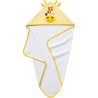 Cape de bain BABYCALIN GIRAFE - Des la naissance - Velours/Coton - 75 x 75 cm - Jaune