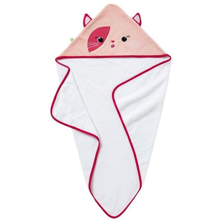 Cape de bain BABYCALIN CHAT - Des la naissance - Velours/Coton - 75 x