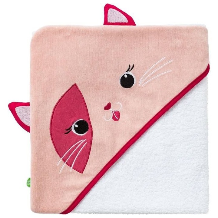 Cape de bain BABYCALIN CHAT - Des la naissance - Velours/Coton - 75 x