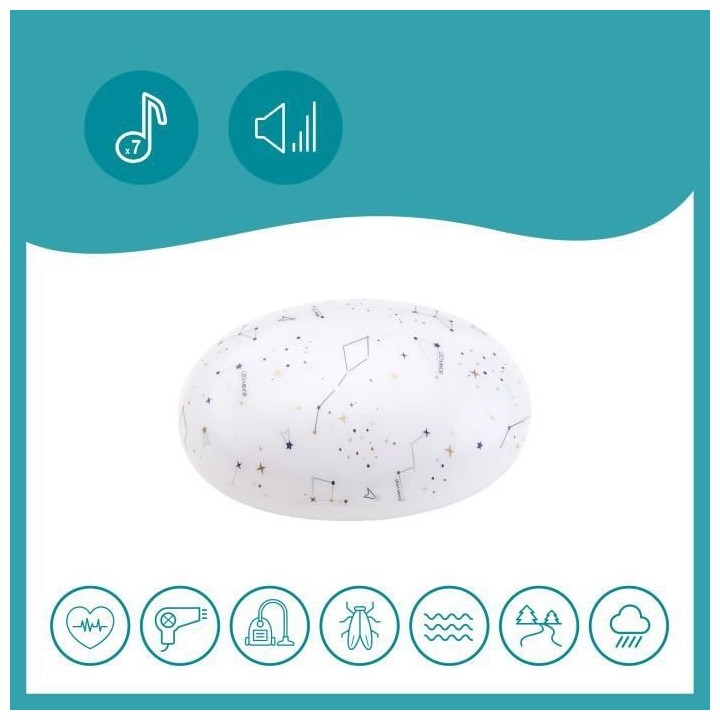 Babymoov Sleepy Veilleuse bébé avec bruit blanc, rose et de la natur