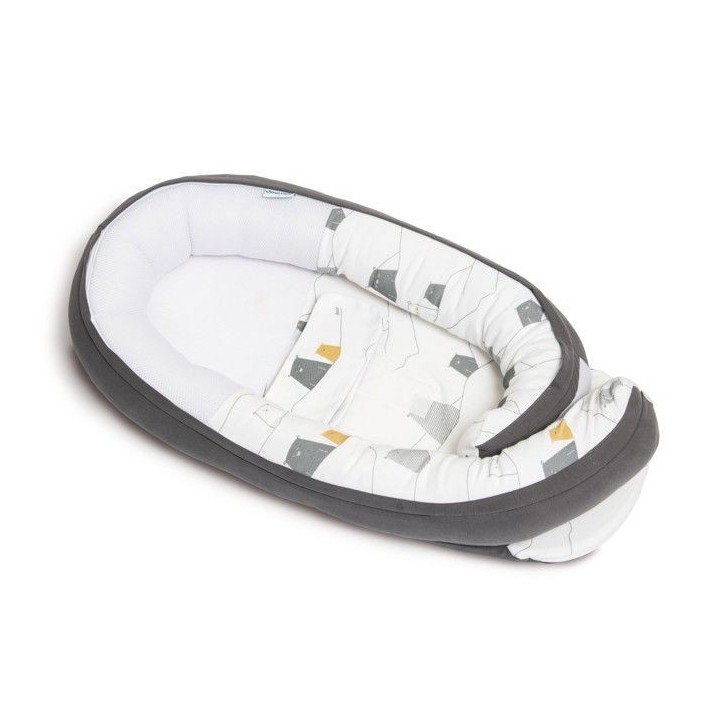 BABYMOOV Doomoo Cocoon Réducteur de lit Bear Grey - Evolutif & Respir
