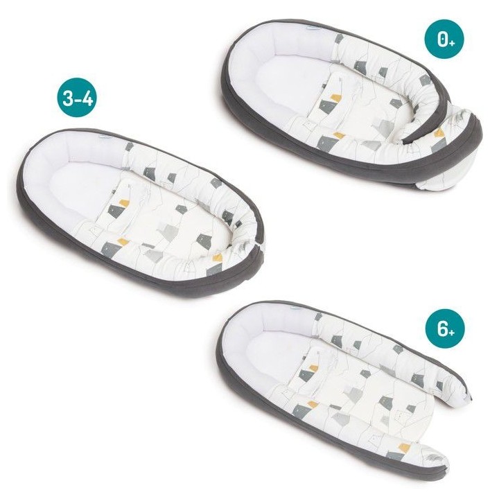BABYMOOV Doomoo Cocoon Réducteur de lit Bear Grey - Evolutif & Respir