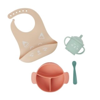 Babymoov Coffret Repas 15-24 m LEARN'ISY, 1 Bol, 1 Tasse, 1 Bavoir, 1