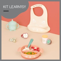 Babymoov Coffret Repas 15-24 m LEARN'ISY, 1 Bol, 1 Tasse, 1 Bavoir, 1 Cuillere, Renard