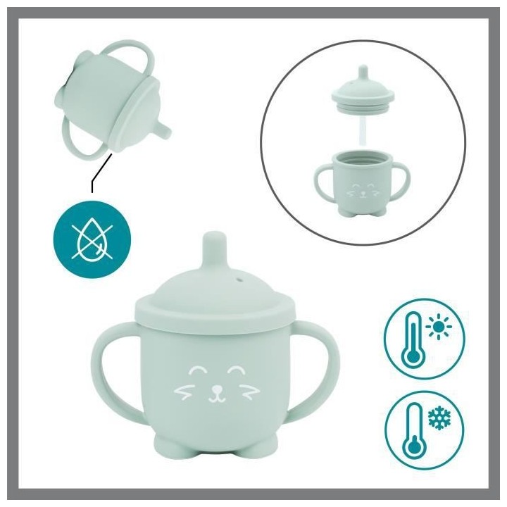 Babymoov Coffret Repas 15-24 m LEARN'ISY, 1 Bol, 1 Tasse, 1 Bavoir, 1