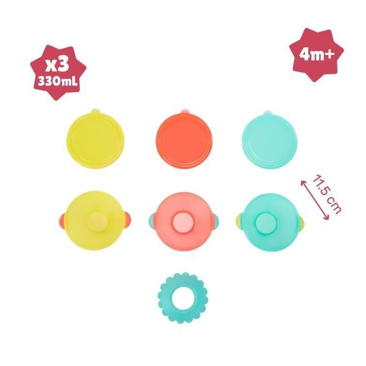 BADABULLE Funcolors Bowls x3