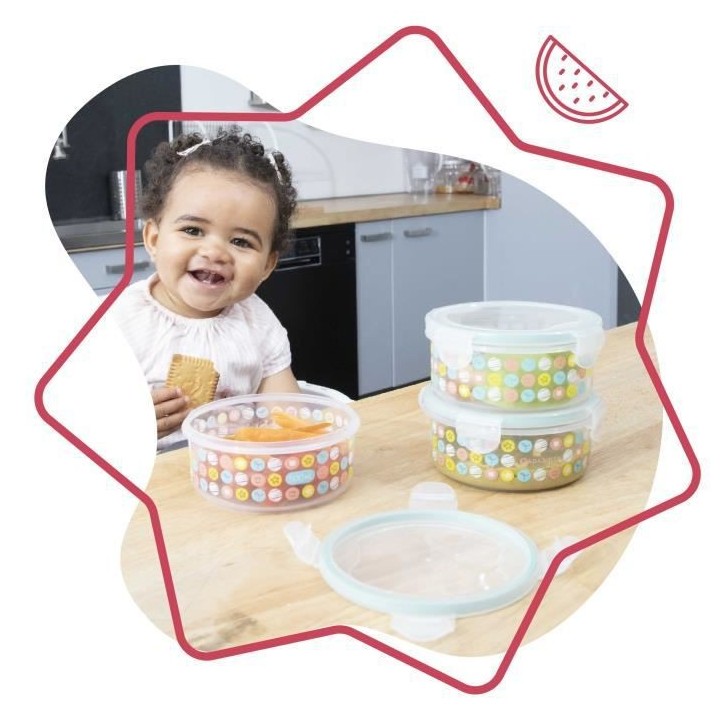 BADABULLE MaxiBox, Pots de conservation, 3x500 ml