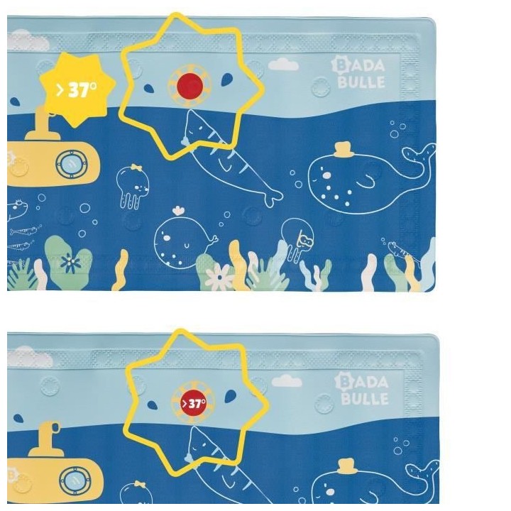 Badabulle Tapis de bain antidérapant avec témoin de température