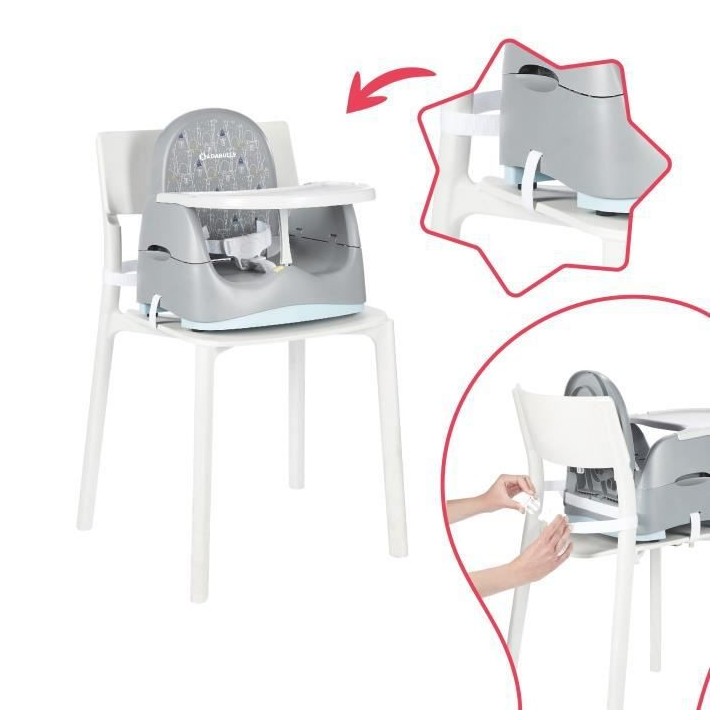 Badabulle Rehausseur de chaise Home & Go Ours - Hauteur réglable - Un