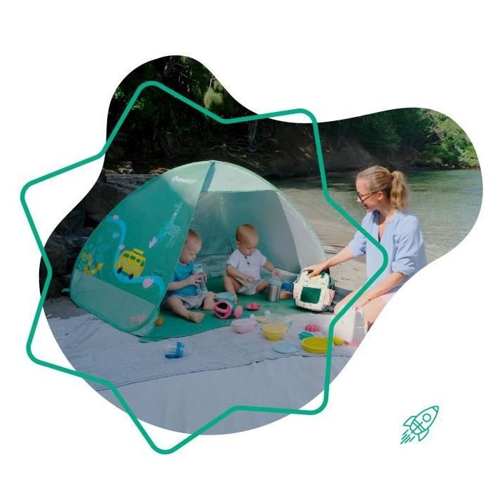 Badabulle Tente anti-UV pour enfant, Systeme pop-up, Protection FPS 50
