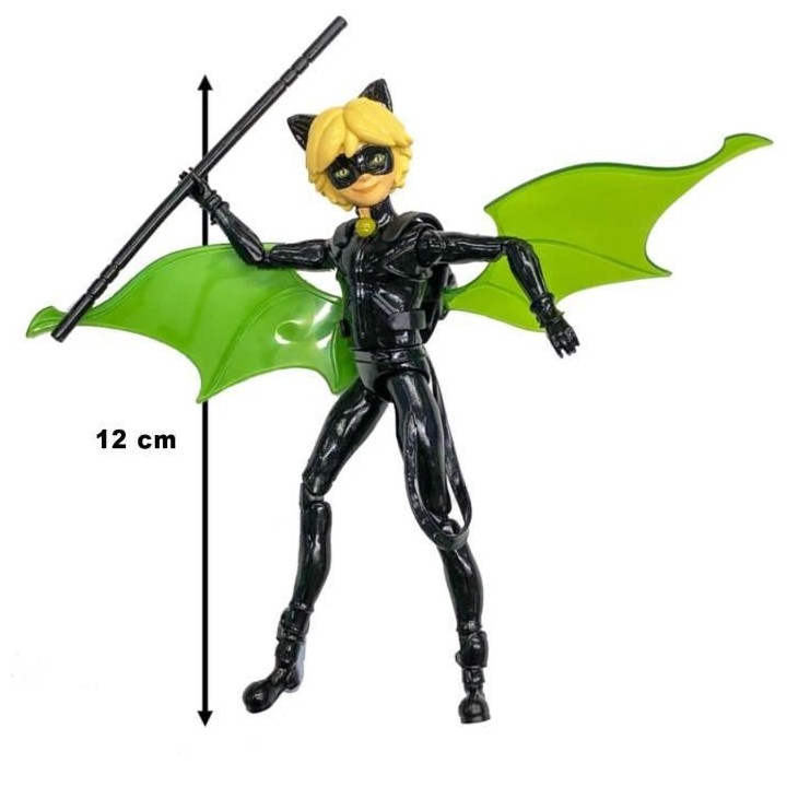 BANDAI Miraculous Ladybug - Mini-poupée 12 cm : Chat Noir et son équ