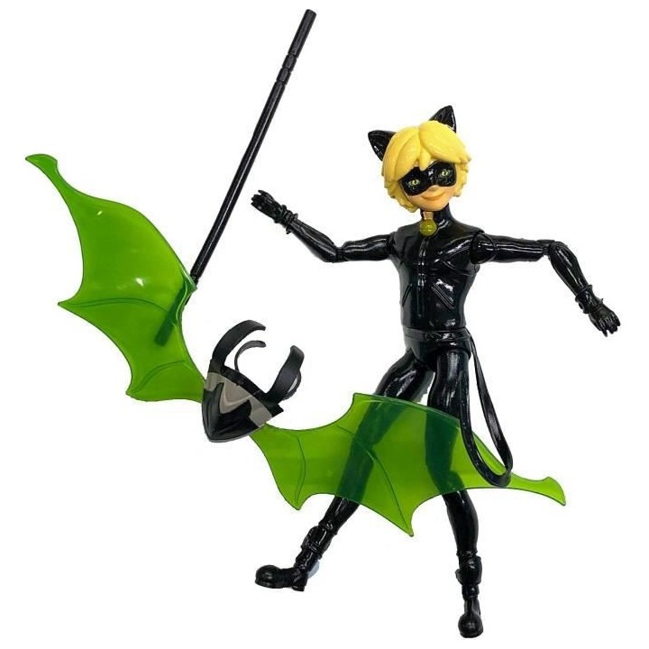 BANDAI Miraculous Ladybug - Mini-poupée 12 cm : Chat Noir et son équ