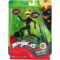 BANDAI Miraculous Ladybug - Mini-poupée 12 cm : Chat Noir et son équipement