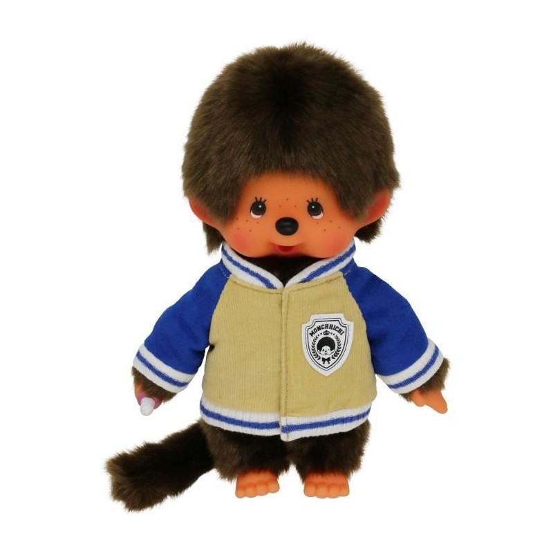 Bandai - Peluche Monchhichi Veste Teddy 20 cm