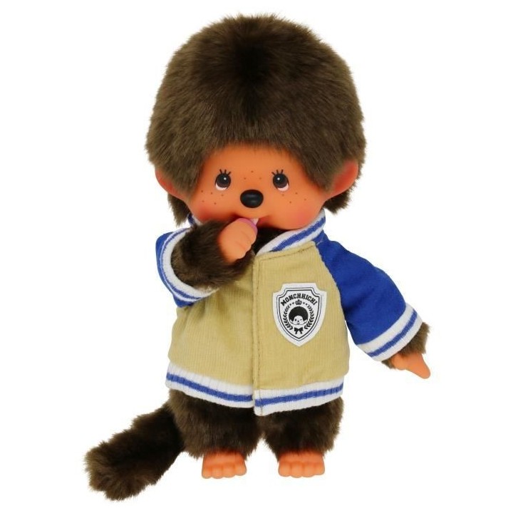 Bandai - Peluche Monchhichi Veste Teddy 20 cm