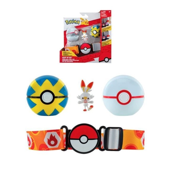 Ceinture Clip 'N' Go BANDAI - Pokémon - 1 ceinture, 1 Quick Ball, 1 P