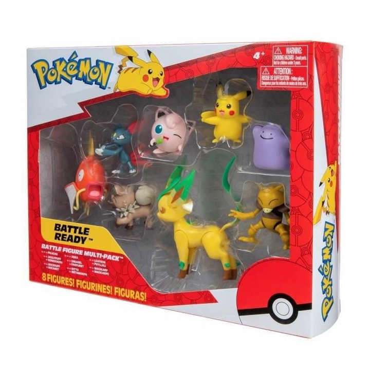 8 figurines BANDAI - Pokémon - Pikachu, Rondoudou, Rocabot, Abra, Far