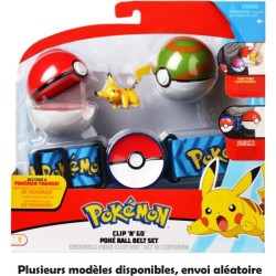 Ceinture Clip 'N' Go BANDAI - Pokémon - 1 ceinture, 1 Poké Ball, 1 Repeat Ball et 1 figurine 5 cm Pikachu