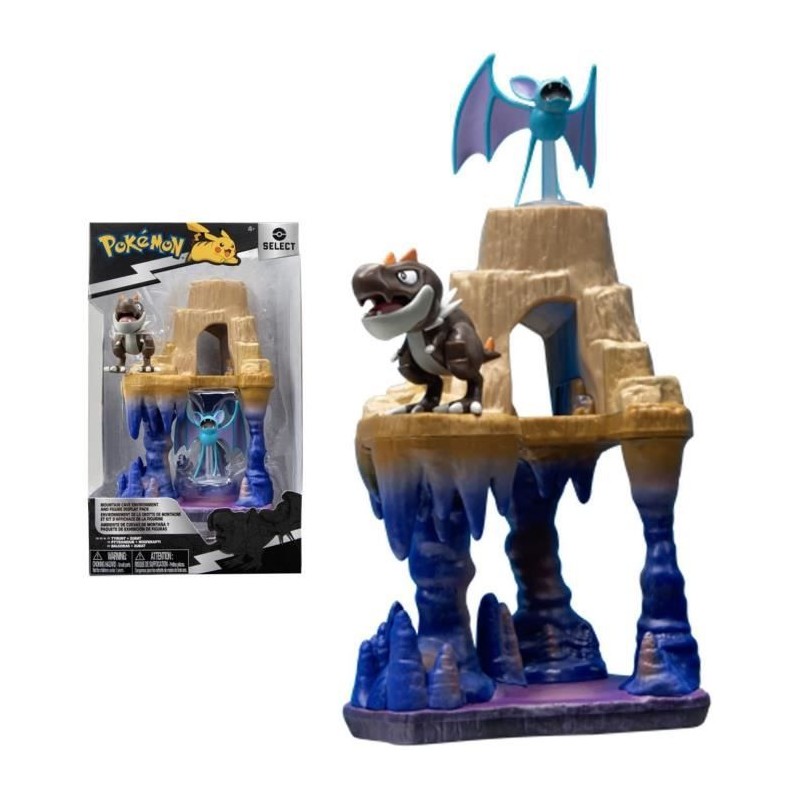 Pokémon - Pack environnement - Grotte de montagne avec figurines Ptyranidur et Nosferapti 5cm - BANDAI