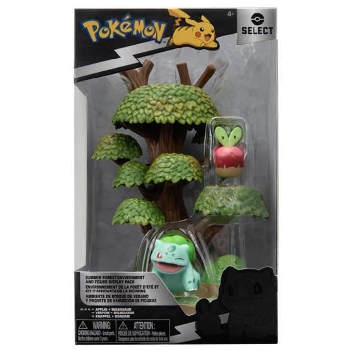 Pokémon - Pack environnement - Foret d'été avec Bulbizarre 5cm - BA