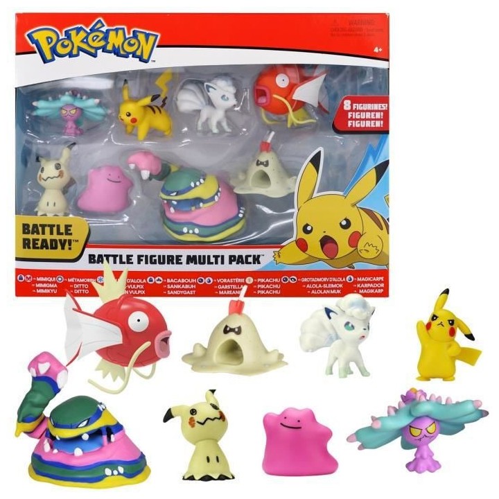 POKEMON Pack de 8 Figurines - 5 et 8 cm - 80299