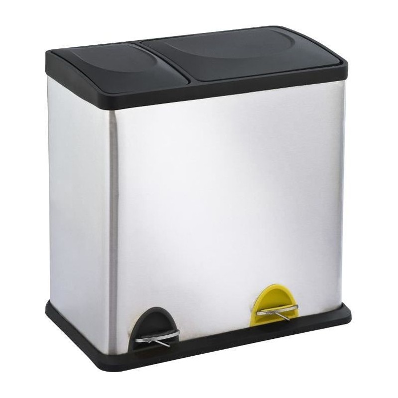 KITCHEN MOVE Poubelle a pédale Tri sélectif 12L+24L en inox