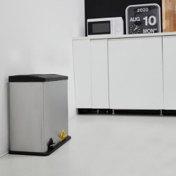 KITCHEN MOVE Poubelle a pédale Tri sélectif 12L+24L en inox