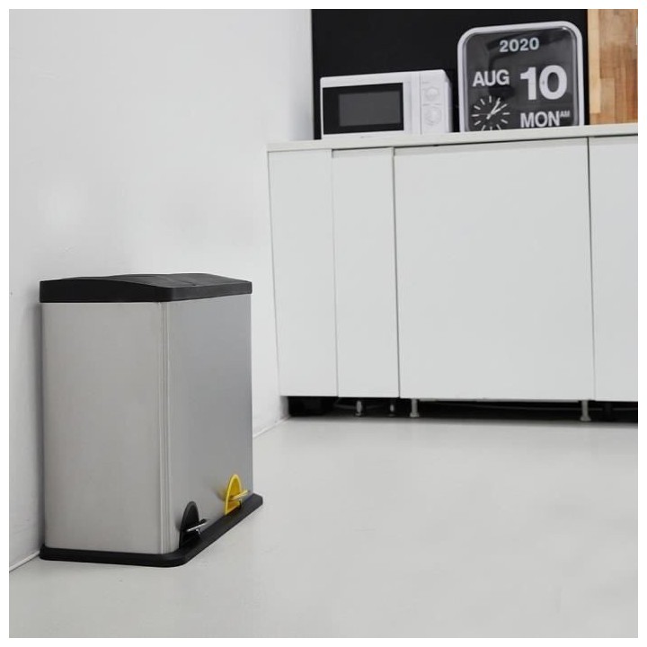 KITCHEN MOVE Poubelle a pédale Tri sélectif 12L+24L en inox