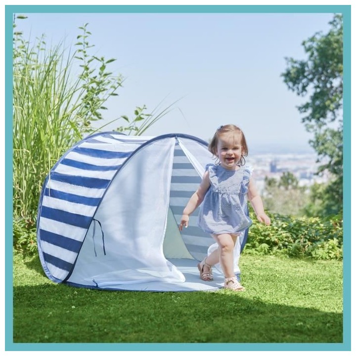 Babymoov Tente Anti-UV FPS 50+ Mariniere - Moustiquaire intégrée