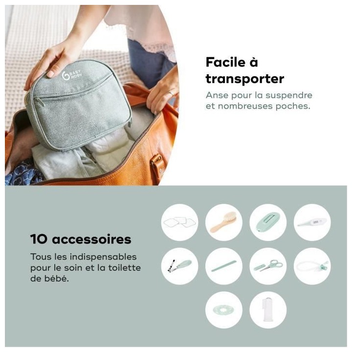 Babymoov Trousse de Soin Bébé - Des la naissance - En Tissu Recyclé