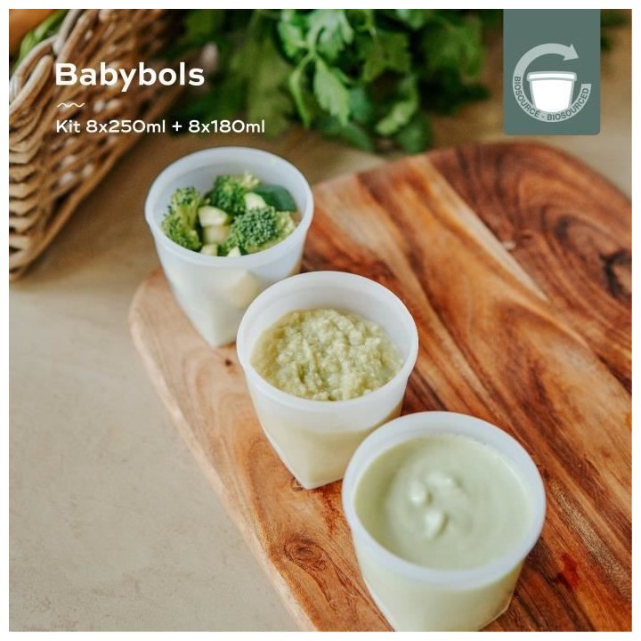 Babymoov Pots de conservation Babybols Biosourcés - Lot de 8x180ml +