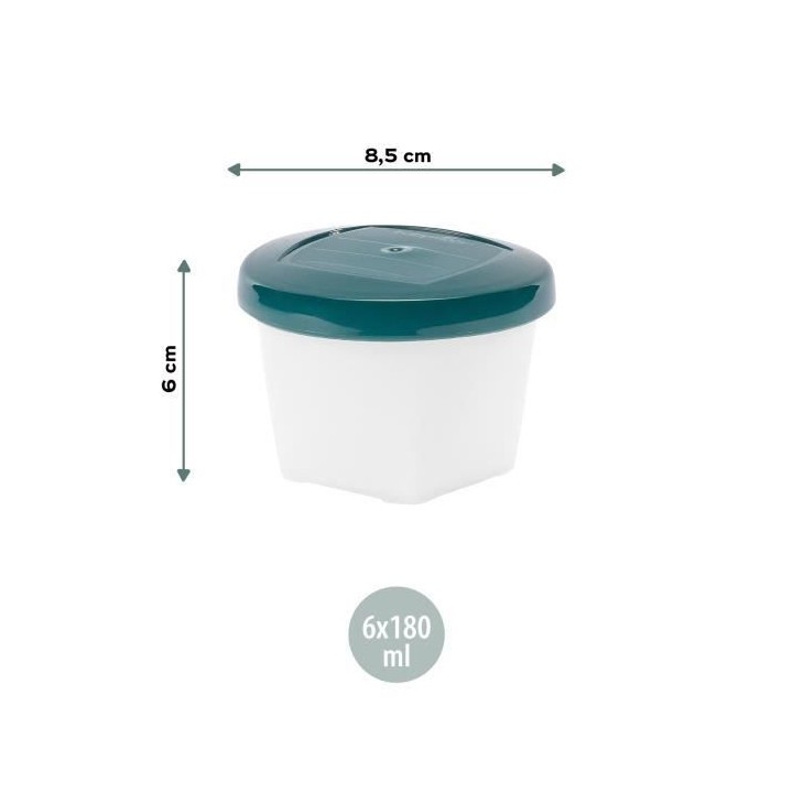 Babymoov Pots de conservation Babybols Biosourcés - Lot de 6x180ml
