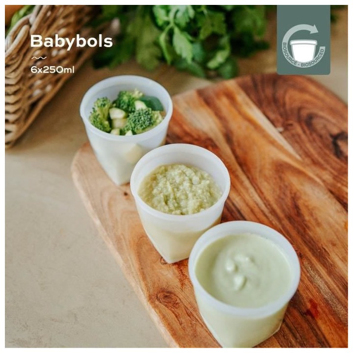 Babymoov Pots de conservation Babybols Biosourcés - Lot de 6x250ml