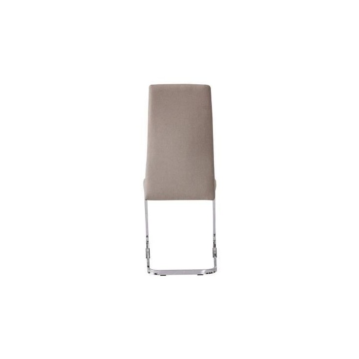 JANE Lot de 2 chaises - Pied chromé - Tissu taupe - L 42 x P 56 x H 9