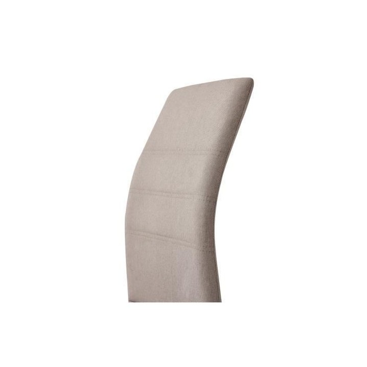 JANE Lot de 4 chaises - Pied chromé - Tissu taupe - L 42 x P 56 x H 9