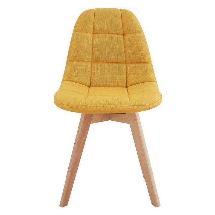 ANYA Lot de 2 chaises de salle a manger - Style scandinave - Tissu Jau