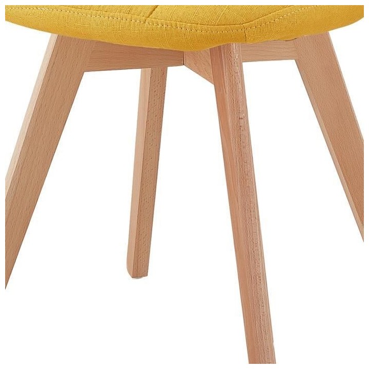 ANYA Lot de 2 chaises de salle a manger - Style scandinave - Tissu Jau
