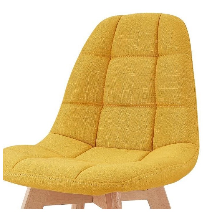 ANYA Lot de 2 chaises de salle a manger - Style scandinave - Tissu Jau