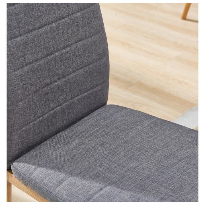 LAUREATE Lot de 6 chaises de salle a manger en métal effet bois - Tis