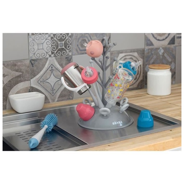 BEABA, Egoutte Biberons arbre, gris