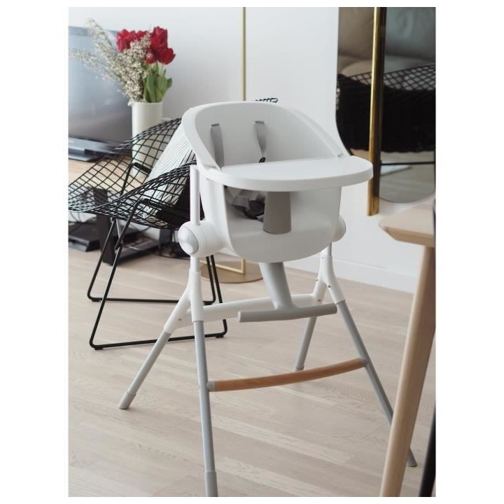 BEABA Chaise haute bébé Up&Down Gris/Blanc