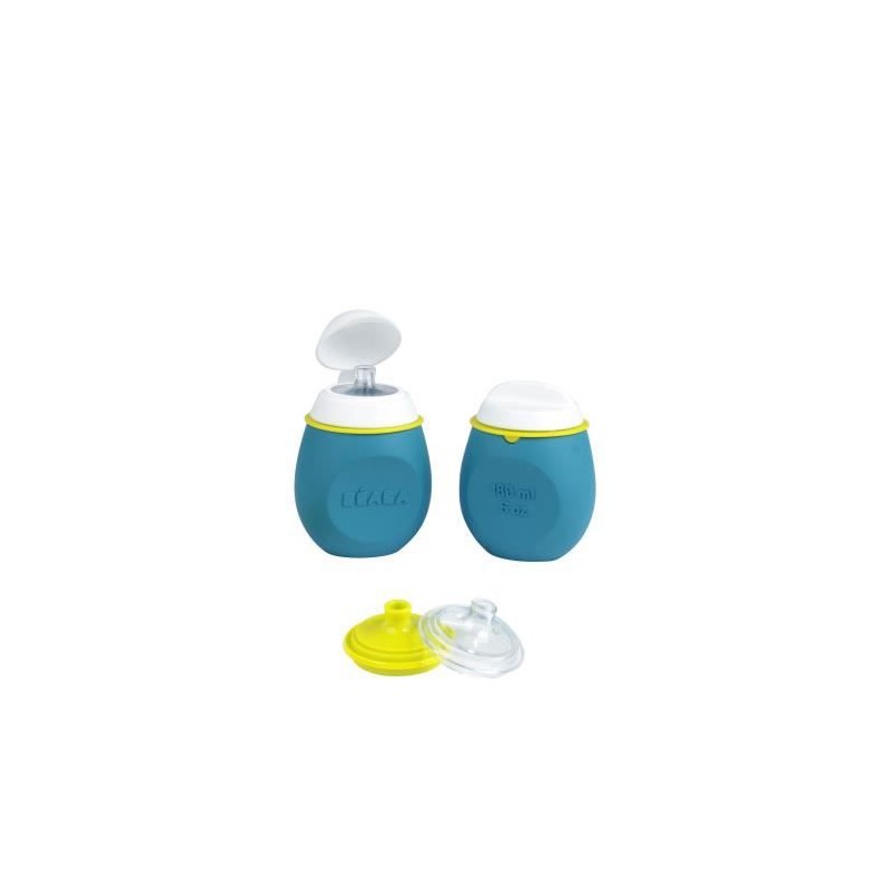 Béaba Portion Set BabySqueez' 2 en 1 et Squeez'Portion Bleu 180ml