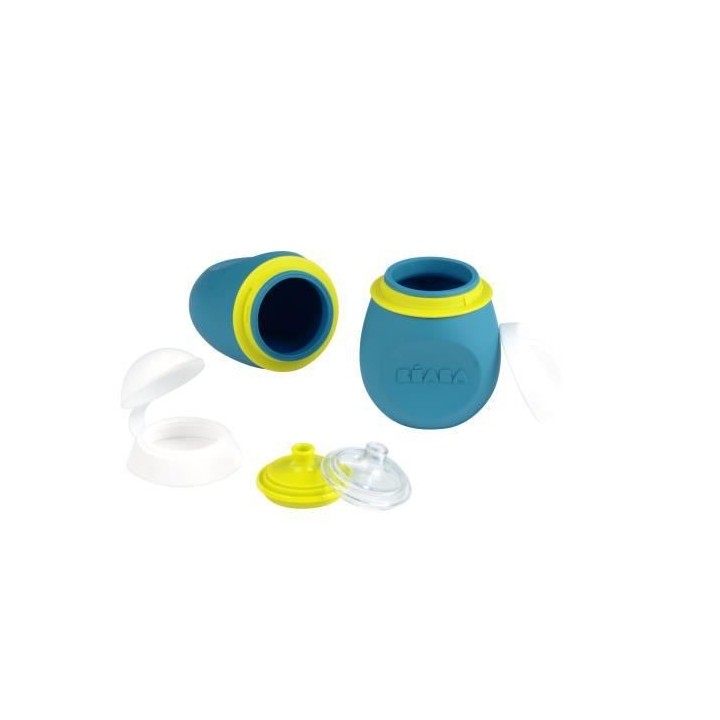 Béaba Portion Set BabySqueez' 2 en 1 et Squeez'Portion Bleu 180ml