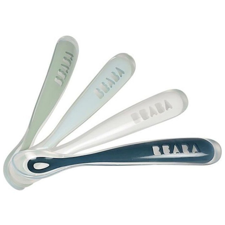 Béaba Repas Set de 4 Cuillleres Silicone 1er Âge Rainbow