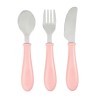 BEABA, Set de 3 couverts inox old pink